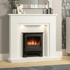 Ignite Inset Electric stove in a sleek fireplace